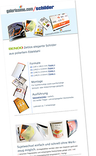 Landingpage für Schilder